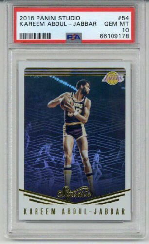 2016 PANINI STUDIO #54 KAREEM ABDUL JABBAR LOS ANGELES LAKERS PSA 10 LOW POP