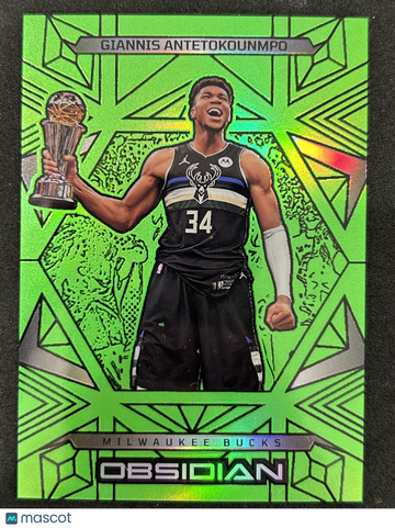 2025 2024-25 Panini Obsidian Basketball Giannis Antetokounmpo #183 Green Flood /25