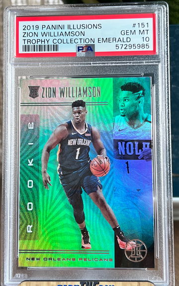 2019 Panini Illusions Zion Williamson Rookie Card RC Trophy Collection Emerald PSA 10 #151 Gem Mint
