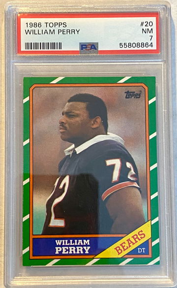 1986 Topps William "Refrigerator" Perry RC PSA 7 NM