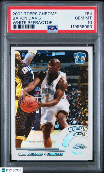 2002 Topps Chrome Baron Davis #54 White Refractor PSA 10