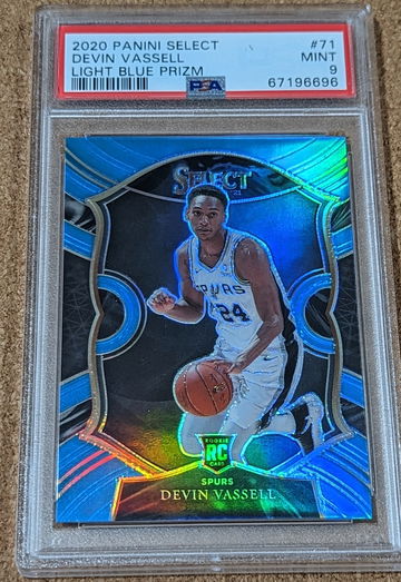 2020-21 Select 🏀 Devin Vassell PSA 9 Light Blue Rookie /299 SPURS RC SP 🔥