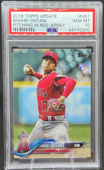 2018 Topps Update Shohei Ohtani PSA 10 #US1 Pitching in Red Jersey RC Rookie