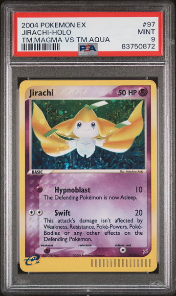 2004 Pokemon Ex Team Magma Vs. Team Aqua Holo Jirachi #97 PSA 9