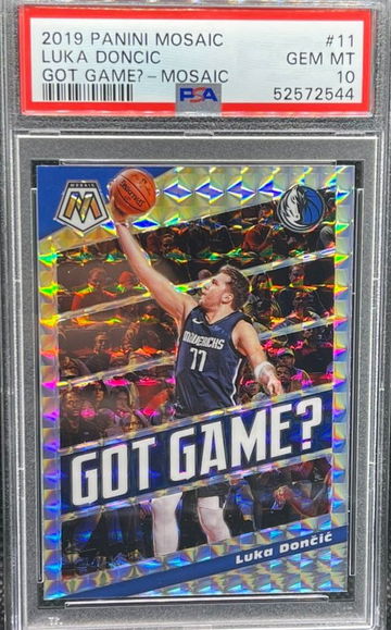 2019 Panini Mosaic Luka Doncic Got Game Mosaic PSA 10