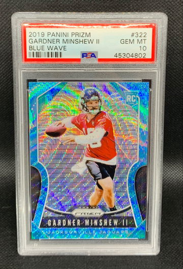 2019 Prizm Blue Wave /199  Gardner Minshew PSA 10 Gem Mint