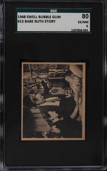 1948 Swell Bubble Gum Baseball Babe Ruth Story #13 SGC 6