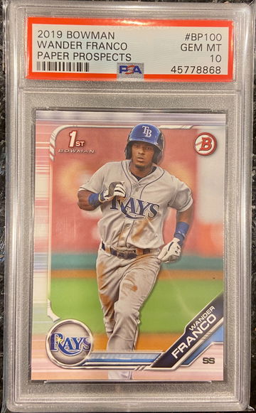 2019 BOWMAN BASEBALL WANDER FRANCO PAPER PROSPECTS #BP100 PSA 10!