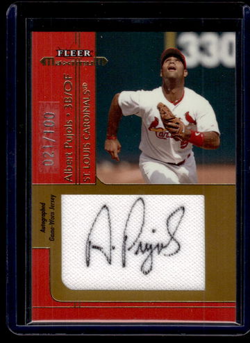 2002 Fleer Maximum Albert Pujols /100 St. Louis Cardinals Auto
