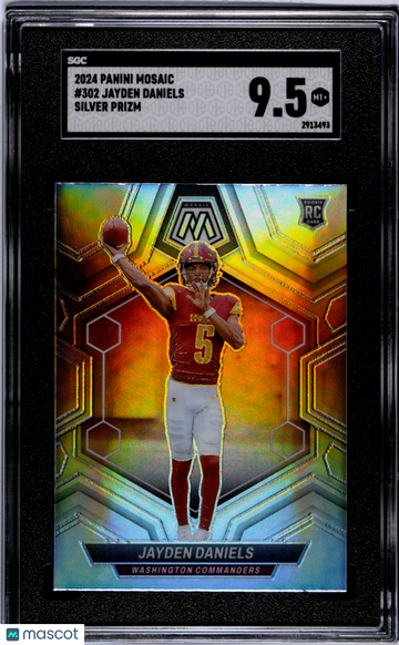 2024 Panini Mosaic Jayden Daniels #302 Silver Prizm SGC 9.5