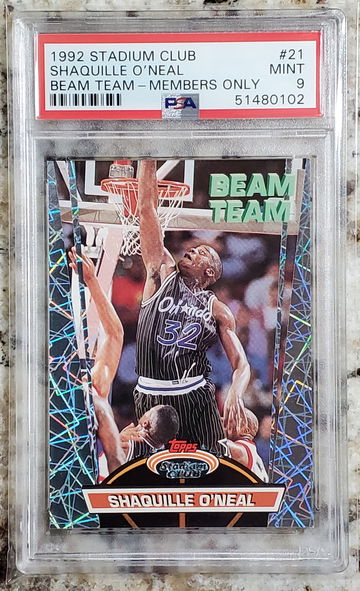 1992 Stadium Club Beam Team "MEMBERS ONLY" SHAQUILLE O'NEAL PSA 9