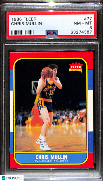 1986 Fleer Chris Mullin #77 PSA 8