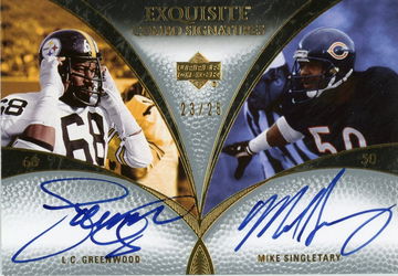 2007 Upper Deck Exquisite Combo Signatures Greenwood/Singletary #ECS-GS Auto /25