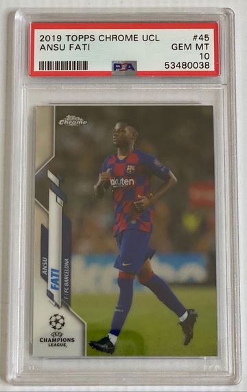 2019 Topps Chrome UCL Ansu Fati PSA 10 Gem-Mint