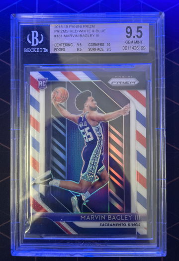2018-19 Panini Prizm RED WHITE & BLUE #181 Marvin Bagley III BGS 9.5