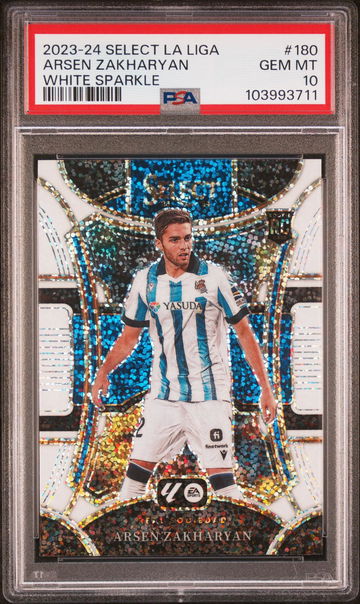 2023 Panini Select La Liga White Sparkle Arsen Zakharyan #180 PSA 10