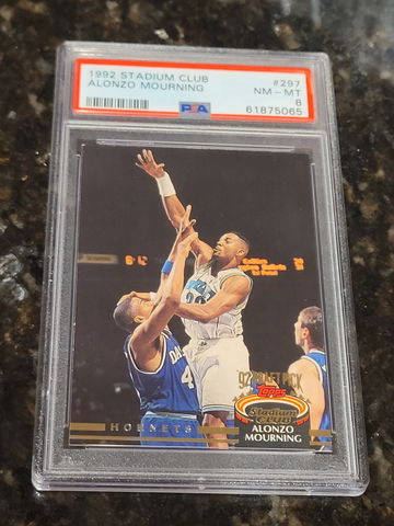 1992 Stadium Club Alonzo Mourning RC PSA 8 NM-MT  #297