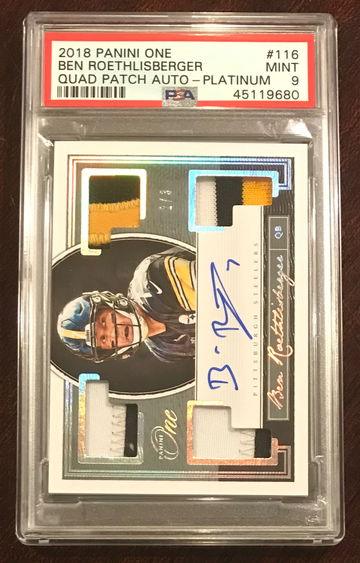 2018 Panini One Platinum /3 QUAD PATCH AUTO - Ben Roethlisberger