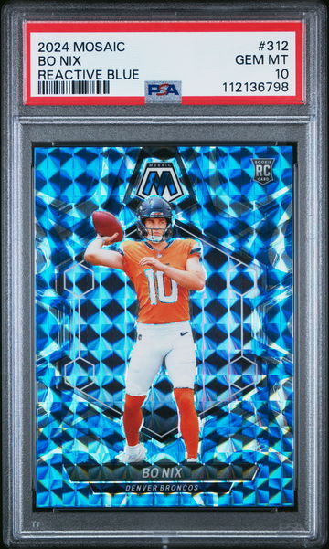2024 PANINI BO NIX MOSAIC REACTIVE BLUE #312 RC ROOKIE GEM MINT PSA 10