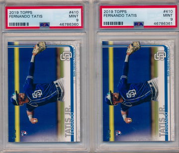 2019 Topps Fernando Tatis RC PSA 9 Lot of 2