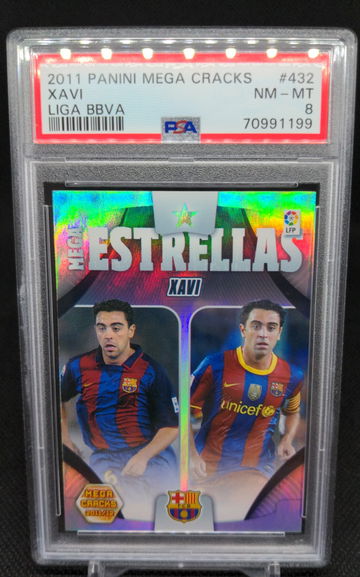 2011-12 Panini Megacracks MGK La Liga Mega Estrellas Xavi Hernandez #432 PSA 8