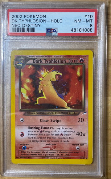 Pokémon Neo Destiny Dark Typhlosion Holo PSA 8 NM-Mint 
