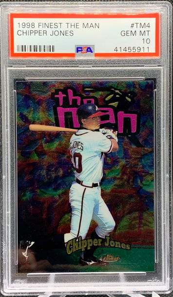 1998 Finest THE MAN CHIPPER JONES PSA 10 MINT 339/500 BRAVES POP 5! HOF!