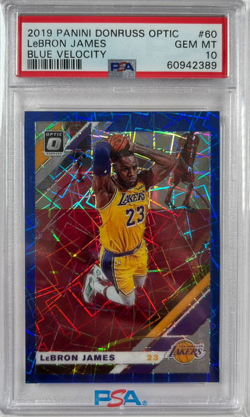 2019 Panini Donruss Optic LeBron James Blue Velocity PSA 10 Gem Mint