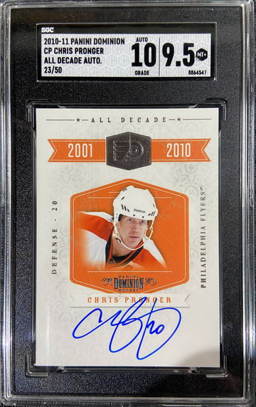 2010-11 Panini Dominion All Decade AUTO /50 Chris Pronger HOF SGC 10/ 9.5 