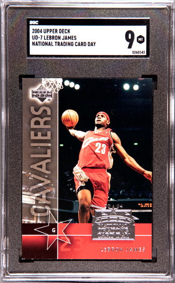 2004 LEBRON JAMES UPPER DECK UD-7 NATIONAL TRADING DAY SGC 9
