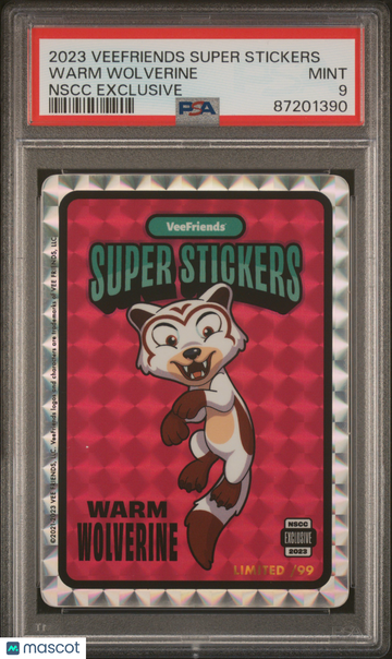 2023 Veefriends Super Stickers Nscc Exclusive Warm Wolverine PSA 9