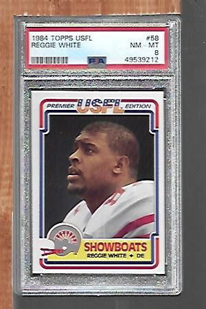 1984 TOPPS USFL REGGIE WHITE PSA 8