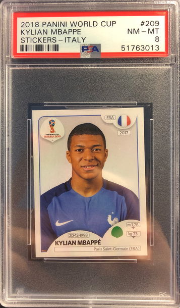 Kylian Mbappe 2018 Panini World Cup Sticker PSA 8