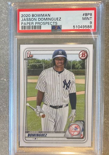 Jasson Dominguez 2020 Bowman Paper Prospects PSA9