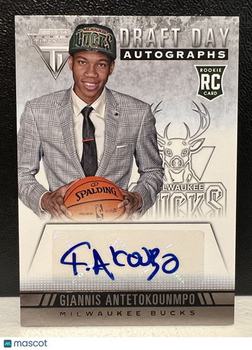 GIANNIS ANTETOKOUNMPO 2013-14 Titanium Draft Day Rookie RC Auto AU BUCKS
