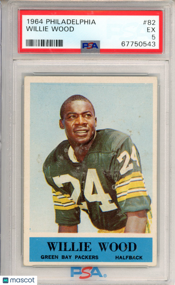 1964 Philadelphia Willie Wood #82 PSA 5