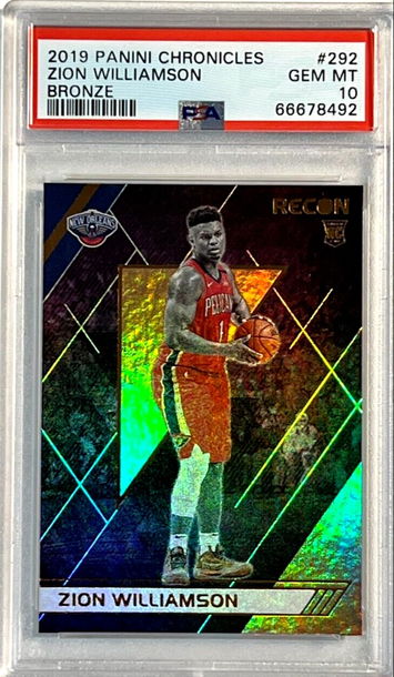 2019-20 Panini Chronicles Basketball #292 Zion Williamson RC Bronze PSA 10
