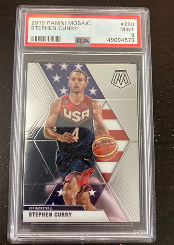 2019 mosaic stephen curry psa 9 #260 usa card steph curry