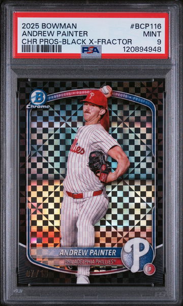 2025 Bowman Chrome Prospects Black X-Fractor Andrew Painter #BCP116 /10 PSA 9