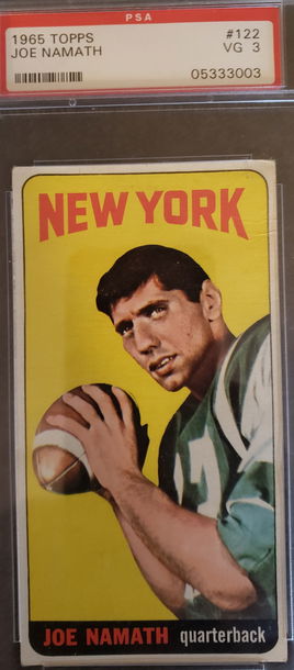 1965 Joe Namath PSA 3 TOPPS PERFECT CENTERING