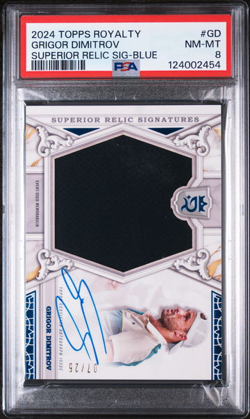 2024 Topps Royalty Tennis Superior Relic Signatures Blue Grigor Dimitrov #GD /25 PSA 8