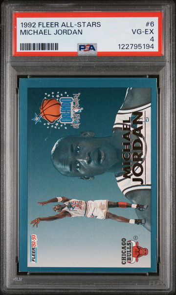 1992 Fleer All-Stars #6 Michael Jordan Orlando All-Star Weekend /24 PSA 4