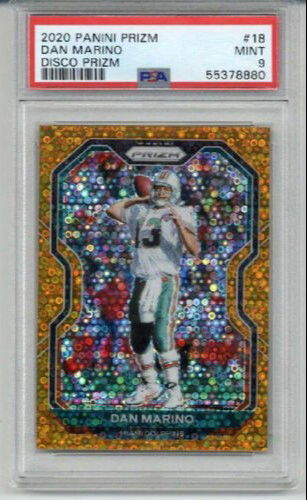 2020 PANINI PRIZM DISCO PRIZM #18 DAN MARINO DOLPHINS PSA 9