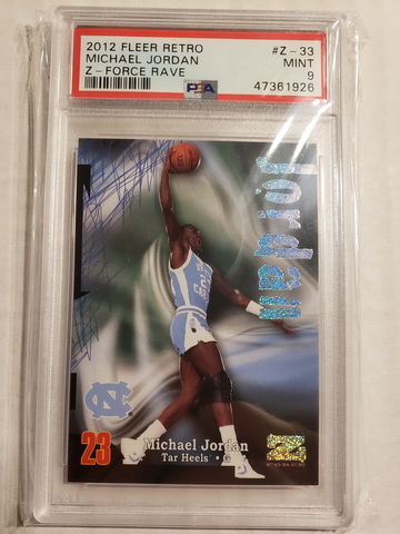 2012 Fleer Retro Z - Force Rave MICHEAL JORDAN PSA 9 #'d /399