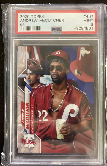 2020 topps series 2 andrew mccutchen sp variation psa 9 , steal!!!