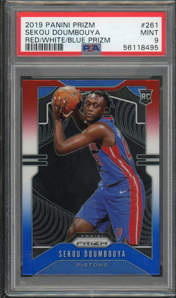 2019 Prizm Red White Blue Sekou Doumbouya PSA 9 