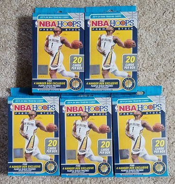 (5) 2019-2020 NBA HOOPS PREMIUM STOCK HANGER BOX 