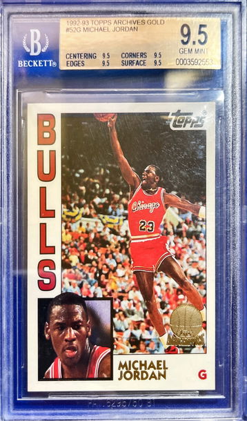1992-93 Michael Jordan Topps Archive Gold, BGS 9.5 True Gem, Low Pop!