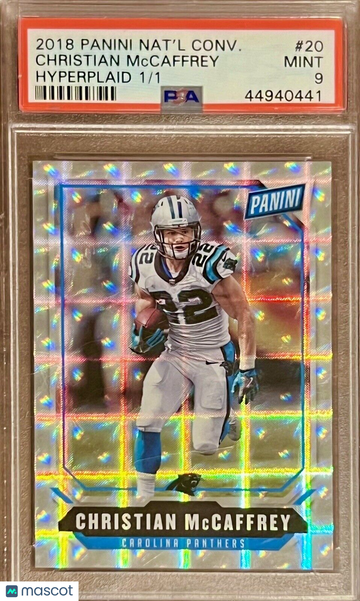 True 1/1 PSA 9 Christian McCaffrey 2018 National Hyperplaid Refractor One of One