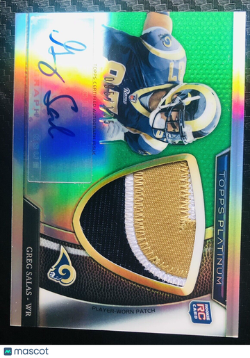 Greg Salas 2011 Topps Platinum Refractor Jumbo Rookie Patch Auto St. Louis Rams